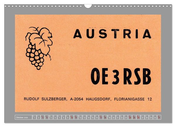 Produktbild: Austria calling - Amateurfunk in &Ouml;sterreich (Wandkalender 2026 DIN A3 quer), CALVENDO Monatskalender