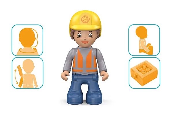 Produktbild: SIKU 0146 - Toddys Luke Loady, Spielzeugauto mit R&uuml;ckziehmotor und Spielfigur, gelb/grau