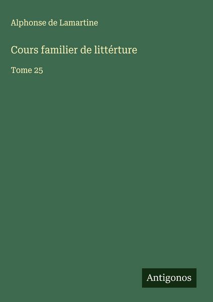 Produktbild: Cours familier de litt&eacute;rture