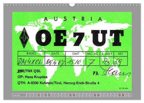 Produktbild: Austria calling - Amateurfunk in &Ouml;sterreich (Wandkalender 2026 DIN A3 quer), CALVENDO Monatskalender