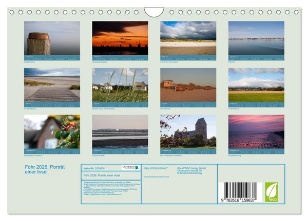 Produktbild: F&ouml;hr 2026. Portr&auml;t einer Insel (Wandkalender 2026 DIN A4 quer), CALVENDO Monatskalender