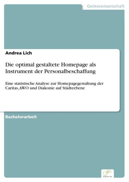 Produktbild: Die optimal gestaltete Homepage als Instrument der Personalbeschaffung