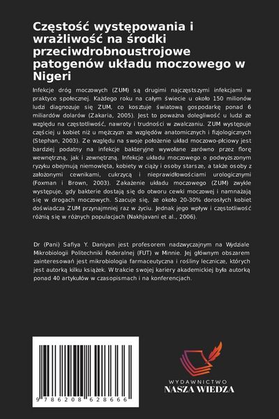 Produktbild: Cz&iquest;sto&iquest;&iquest; wyst&iquest;powania i wra&iquest;liwo&iquest;&iquest; na &iquest;rodki przeciwdrobnoustrojowe patogen&oacute;w uk&iquest;adu moczowego w Nigeri