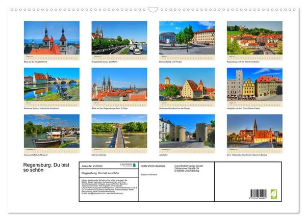 Produktbild: Regensburg. Du bist so sch&ouml;n (Wandkalender 2027 DIN A2 quer), CALVENDO Monatskalender