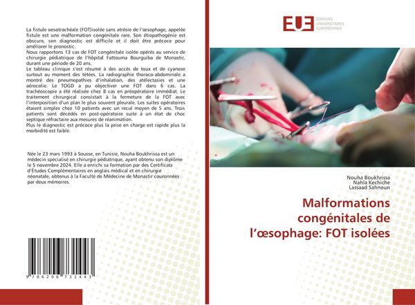 Produktbild: Malformations cong&eacute;nitales de l'&iquest;sophage: FOT isol&eacute;es