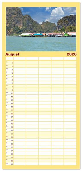 Produktbild: Familienplaner 2026 - Thailand - Die Sch&ouml;nheit Asiens mit 5 Spalten (Wandkalender, 21 x 45 cm) CALVENDO