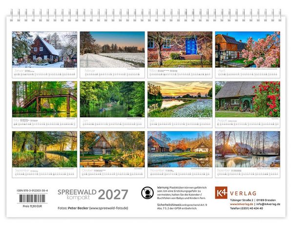 Produktbild: Kalender Spreewald kompakt - Peter Becker 2027