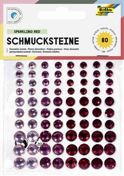 Produktbild: Folia  Schmucksteine SPARKLING RED, selbstklebend, 80 St&uuml;ck