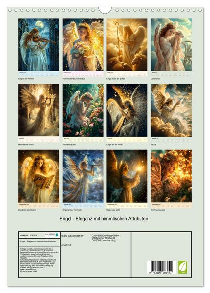 Produktbild: Engel - Eleganz mit himmlischen Attributen (Wandkalender 2026 DIN A3 hoch), CALVENDO Monatskalender