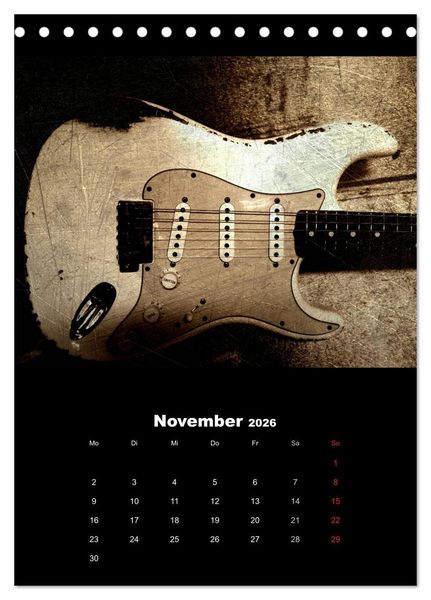 Produktbild: Vintage Gitarren (Tischkalender 2026 DIN A5 hoch), CALVENDO Monatskalender