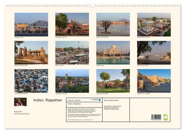 Produktbild: Indien, Rajasthan (Wandkalender 2026 DIN A2 quer), CALVENDO Monatskalender