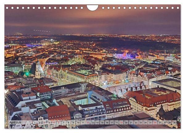 Produktbild: Leipzig - Fotografiert bei Nacht von Michael Allmaier (Wandkalender 2026 DIN A4 quer), CALVENDO Monatskalender