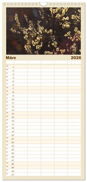 Produktbild: Familienplaner 2026 - Mein Sehnsuchtsort, die Natur mit 5 Spalten (Wandkalender, 21 x 45 cm) CALVENDO