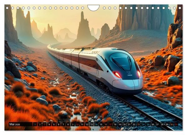 Produktbild: Futuristische Z&uuml;ge (Wandkalender 2026 DIN A4 quer), CALVENDO Monatskalender