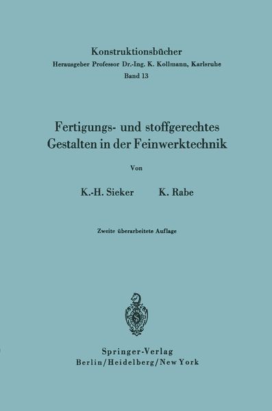 Produktbild: Fertigungs- und stoffgerechtes Gestalten in der Feinwerktechnik