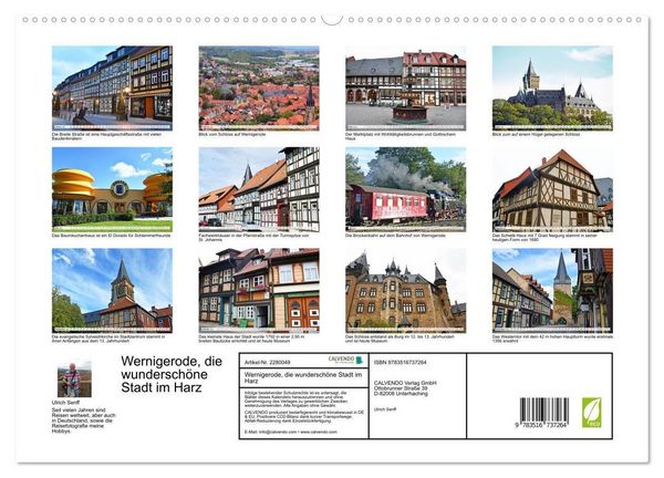 Produktbild: Wernigerode, die wundersch&ouml;ne Stadt im Harz (hochwertiger Premium Wandkalender 2026 DIN A2 quer), Kunstdruck in Hochglanz