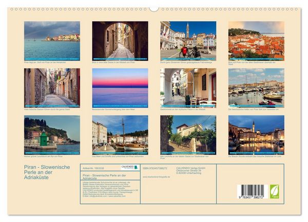 Produktbild: Piran - Slowenische Perle an der Adriak&uuml;ste (hochwertiger Premium Wandkalender 2026 DIN A2 quer), Kunstdruck in Hochglanz