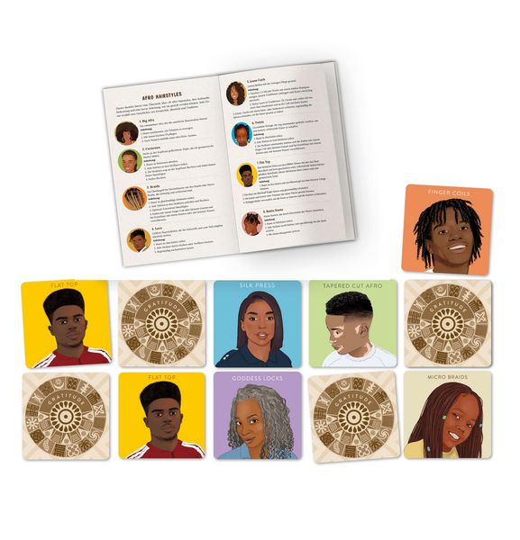 Produktbild: Afro Hair Styles. Memo-Kartenspiel mit 36 Styles incl. Booklet mit Style Infos