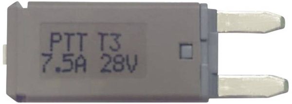 PARTS PTT Circuit Breaker Mini, type 3. Manual Reset, 7,5A C001-102-0062 Kfz Standard Flachsicherung 7.5 A Braun 1 St.