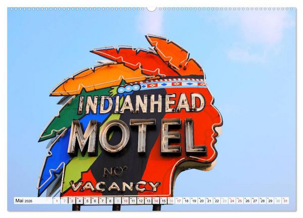 Produktbild: American Motels - Nostalgie mit Neon (Wandkalender 2026 DIN A2 quer), CALVENDO Monatskalender