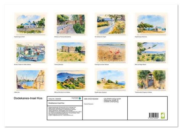 Produktbild: Dodekanes-Insel Kos (Wandkalender 2026 DIN A2 quer), CALVENDO Monatskalender