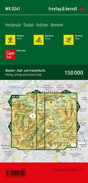 Produktbild: freytag & berndt Wanderkarte WK 0241 Innsbruck, Stubai - Sellrain - Brenner 1:50.000