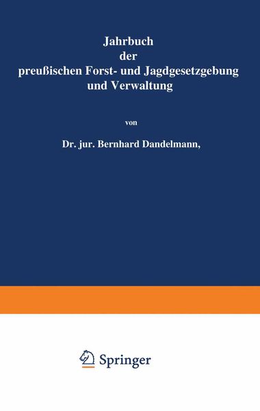 Produktbild: Jahrbuch der Preu&szlig;ischen Forst- und Jagdgesetzgebung und Verwaltung