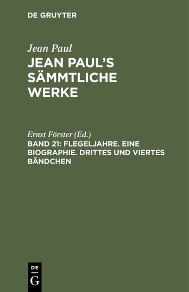 Produktbild: Flegeljahre. Eine Biographie. Drittes und viertes B&auml;ndchen