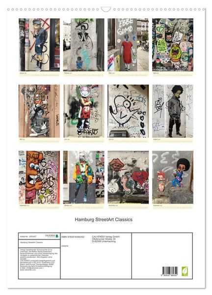 Produktbild: Hamburg StreetArt Classics (Wandkalender 2026 DIN A2 hoch), CALVENDO Monatskalender