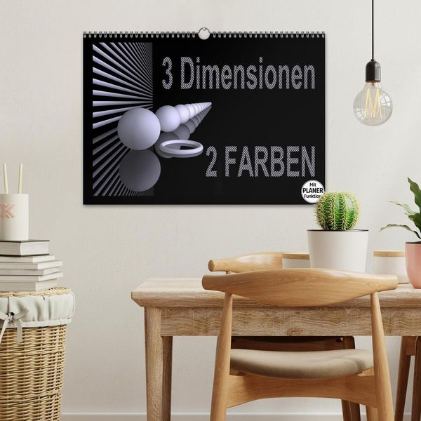 Produktbild: 3 Dimensionen - 2 Farben (Wandkalender 2026 DIN A3 quer), CALVENDO Monatskalender