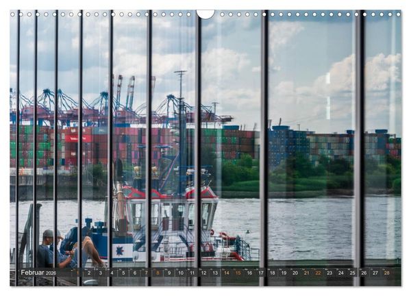 Produktbild: Die Hafenstadt Hamburg im Spiegel (Wandkalender 2026 DIN A3 quer), CALVENDO Monatskalender