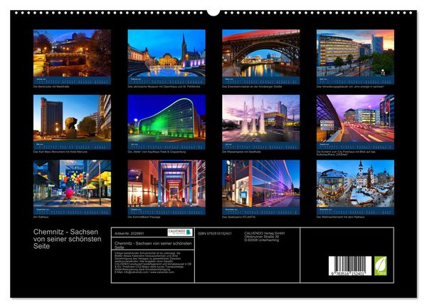 Produktbild: Chemnitz - Sachsen von seiner sch&ouml;nsten Seite (hochwertiger Premium Wandkalender 2026 DIN A2 quer), Kunstdruck in Hochglanz