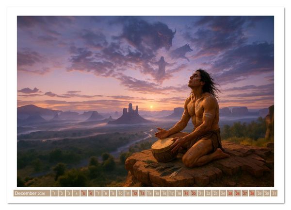 Produktbild: Spiritual Native American (High Quality Premium Wall Calendar 2026 DIN A2 landscape),CALVENDO 12 Month Wall Calendar