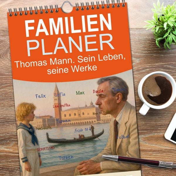 Produktbild: Familienplaner 2026 - Thomas Mann. Sein Leben, seine Werke mit 5 Spalten (Wandkalender, 21 x 45 cm) CALVENDO