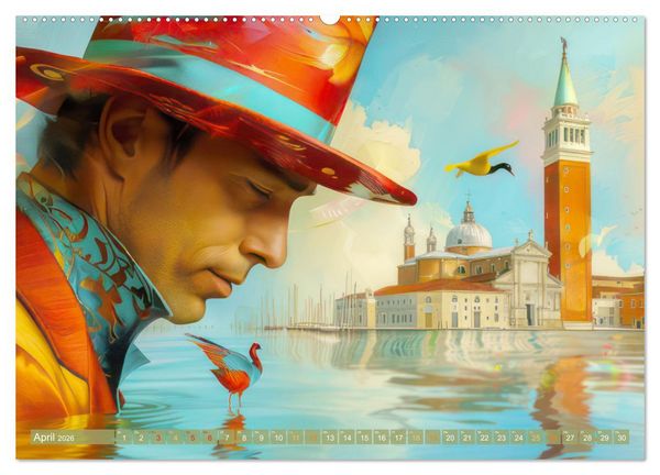 Produktbild: Wundervoll surreale venezianische Szenerien (Wandkalender 2026 DIN A2 quer), CALVENDO Monatskalender