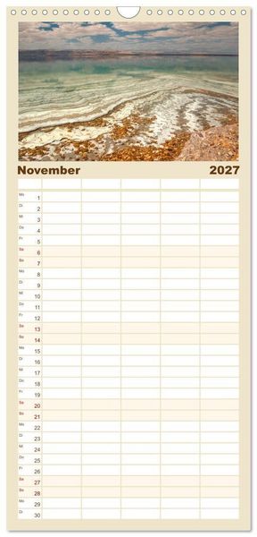 Produktbild: Familienplaner 2027 - Jordanien Sand, Stein und Salz mit 5 Spalten (Wandkalender, 21 x 45 cm) CALVENDO
