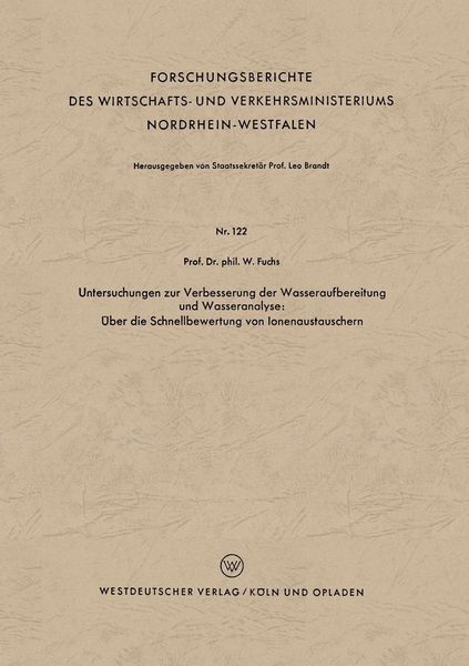 Produktbild: Untersuchungen zur Verbesserung der Wasseraufbereitung und Wasseranalyse: &Uuml;ber die Schnellbewertung von Ionenaustauschern
