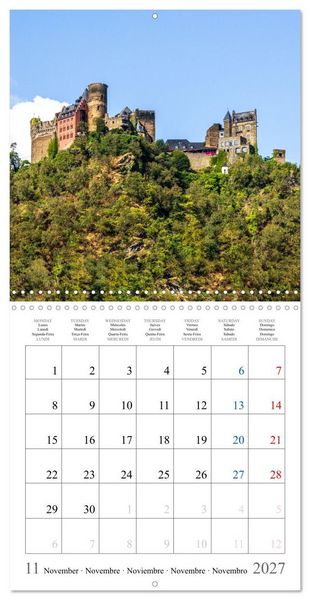 Produktbild: German castles and palaces on the Upper Middle Rhine Part One (Wall Calendar 2027 12 &times; 12 Inch) CALVENDO 12 Month Wall Calendar