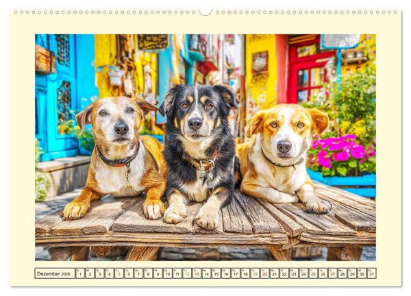 Produktbild: Mischlingshunde. Geliebt, sch&ouml;n und bunter als jeder Stammbaum (hochwertiger Premium Wandkalender 2026 DIN A2 quer), Kunstdruck in Hochglanz