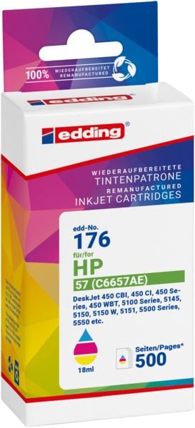 Edding Druckerpatrone ersetzt HP 57, C6657A Kompatibel Color EDD-176 18-176