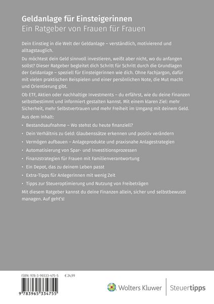 Produktbild: Geldanlage f&uuml;r Einsteigerinnen