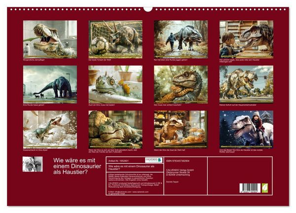 Produktbild: Wie w&auml;re es mit einem Dinosaurier als Haustier? (Wandkalender 2026 DIN A2 quer), CALVENDO Monatskalender