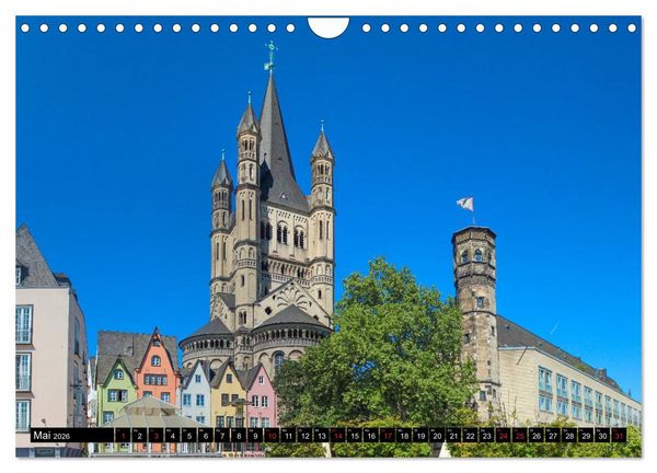 Produktbild: Kirchen in K&ouml;ln - Heilige St&auml;tten und imposante Bauten (Wandkalender 2026 DIN A4 quer), CALVENDO Monatskalender