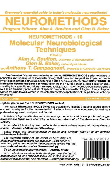 Produktbild: Molecular Neurobiological Techniques