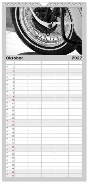 Produktbild: Familienplaner 2027 - Harley Davidson WLA 750 in Schwarzweiss mit 5 Spalten (Wandkalender, 21 x 45 cm) CALVENDO