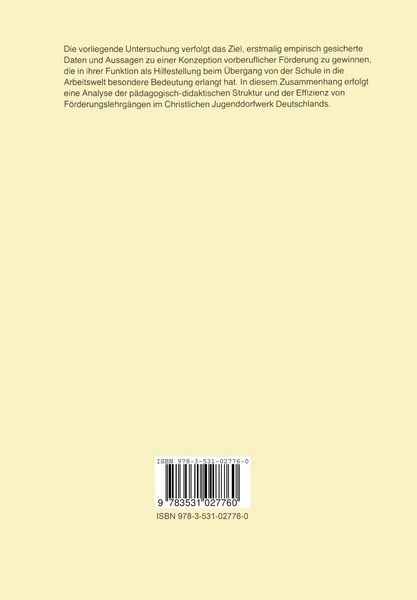 Produktbild: Inhalt, Ziel und Erfolg von F&ouml;rderungslehrg&auml;ngen f&uuml;r noch nicht berufsreife Jugendliche