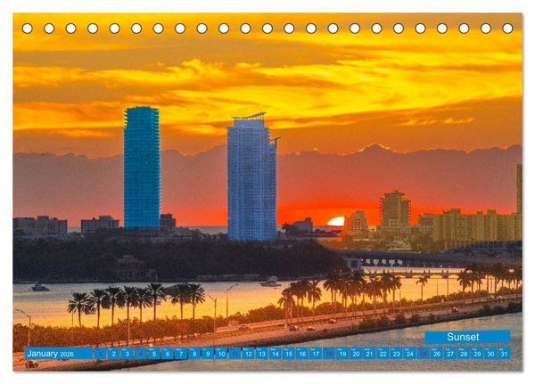 Produktbild: Colorful Miami (Desk Calendar 2026 DIN A5 landscape), CALVENDO 12 Month DeskCalendar