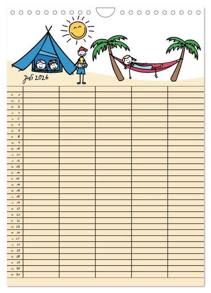 Produktbild: Fr&ouml;hlicher Familienplaner (Wandkalender 2026 DIN A4 hoch), CALVENDO Monatskalender