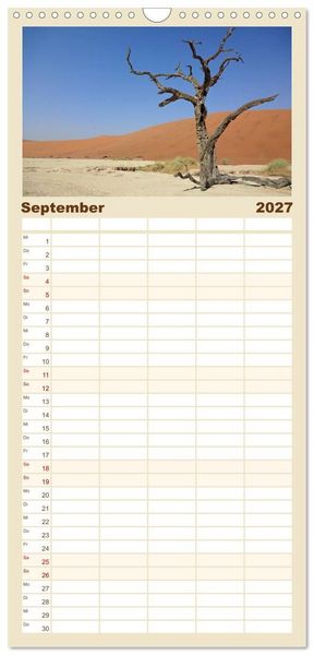 Produktbild: Familienplaner 2027 - Natur und Landschaft. S&uuml;dliches Afrika 2027 mit 5 Spalten (Wandkalender, 21 x 45 cm) CALVENDO