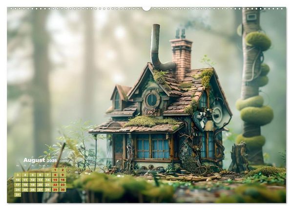 Produktbild: Miniaturwelt Faszinierend winzige H&auml;user im Steampunk-Stil (Wandkalender 2026 DIN A2 quer), CALVENDO Monatskalender